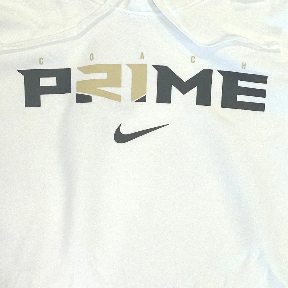 Nike Coach Prime Club Fleece Hoodie White - Small **NEW**
